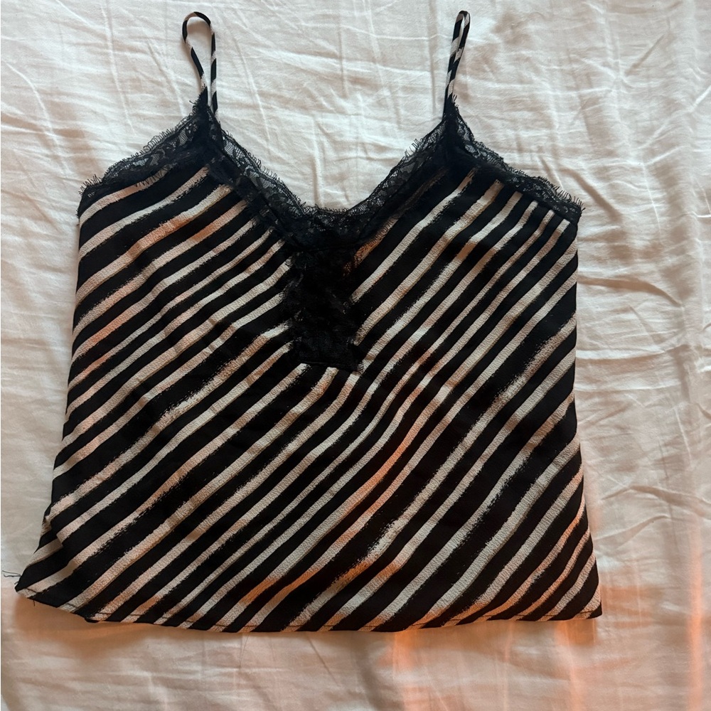 Ten Sixty Sherman Diagonal Stripe Lace Cami